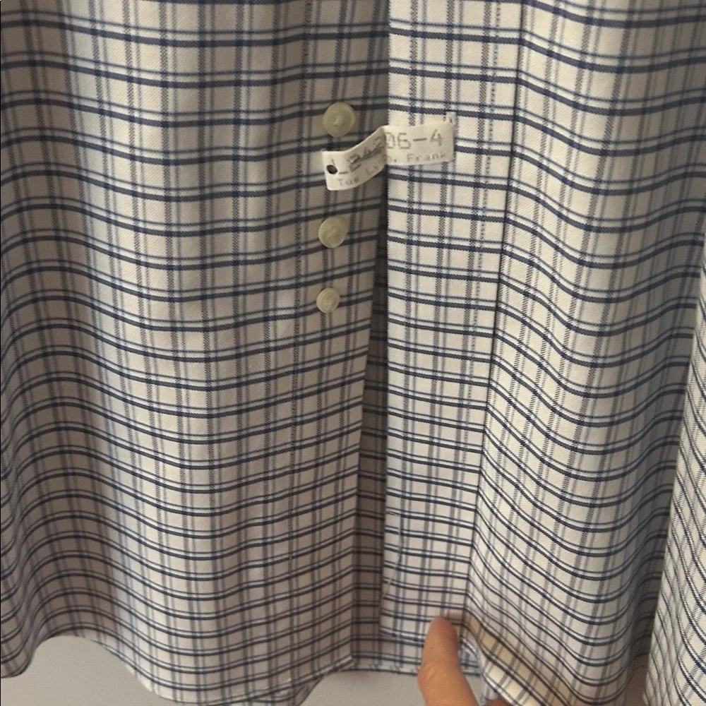 Brooks Brothers Men's White and Blue Plaid Dress Shirt